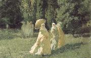 Cesare Biseo The Favorites from the Harem in the Park oil painting reproduction